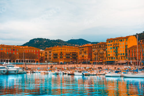 Preview: Port At Nice, France Without Any Logos On A Cloudy Day