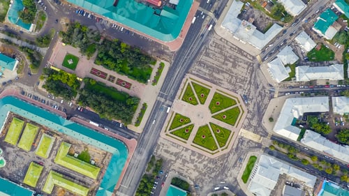Preview: Kostroma, Russia. Flight Over The Historical Center Of The City Of Kostroma. Susaninskaya Square