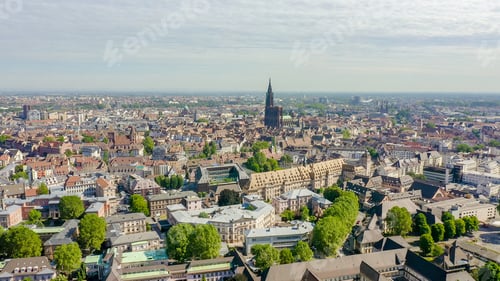 Preview: Strasbourg, France. The Historical Part Of The City, Strasbourg Cathedral, Aerial View