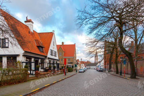 Preview: Ancient Medieval Streets In The Historic Center Of Bruges. One Of The Attractions Of The City.