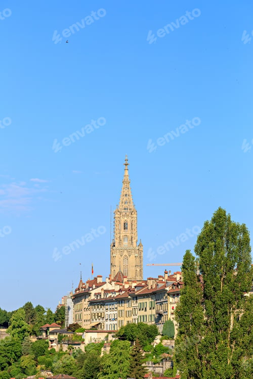 Preview: Bern, Switzerland. Spire Bernese Cathedral (Berner Münster)