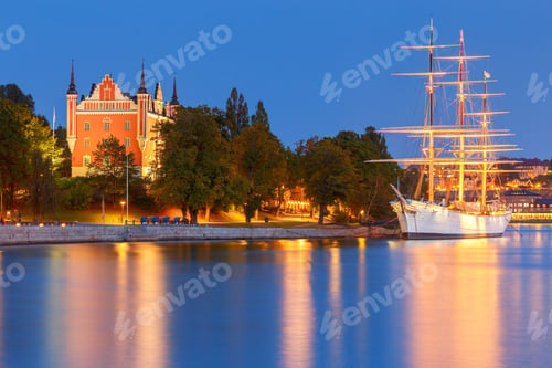 Preview: Stockholm. City Embankment At Sunset.