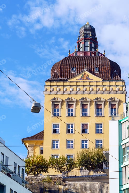 Preview: The Suva Building In Old City Near Famous Lion Monument, Lucerne, Switzerland