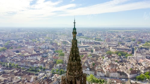 Preview: Strasbourg, France. The Historical Part Of The City, Strasbourg Cathedral, Aerial View