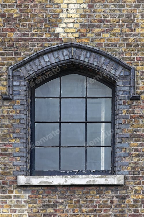 Preview: Old Window At Yellow Bricks House In London