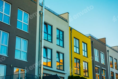 Preview: Row Houses In Berlin With Blue Sky