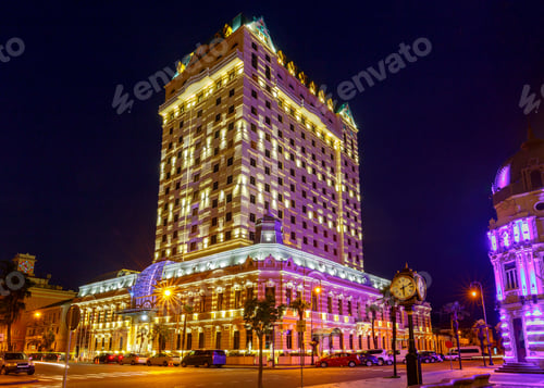 Preview: View Of The Square Of Europe At Night. Batumi. Georgia.