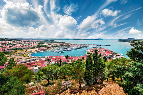 Preview: Impressive Summer View Of Tribunj Village. Sunny Morning Seascape Of Adriatic Sea, Croatia, Europe