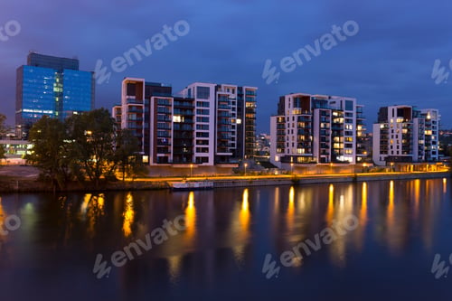 Preview: Luxury Living In Prague Marina In The Night, Holesovice, The Most Cool Prague District, Czech