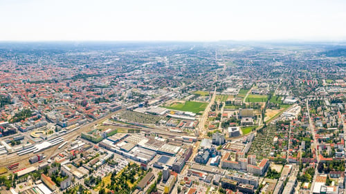 Preview: Graz, Austria. Panorama Of The City. Aerial View Of The City And Its Surroundings