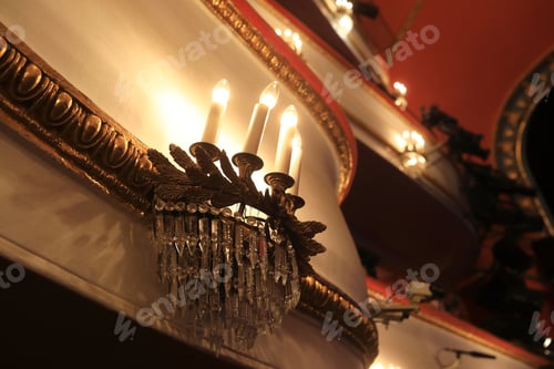 Preview: Details Of Vintage Wall Lamp In The Theater