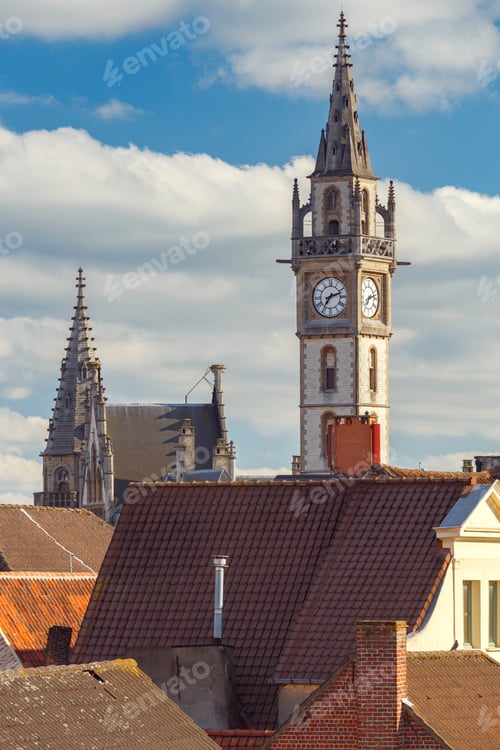 Preview: Gent. Clock Tower At Sunset.