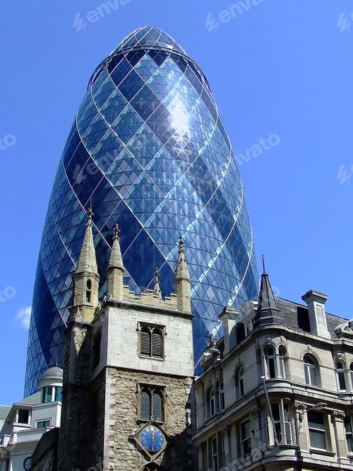 Preview: Modern Cone Building Behind Old Church