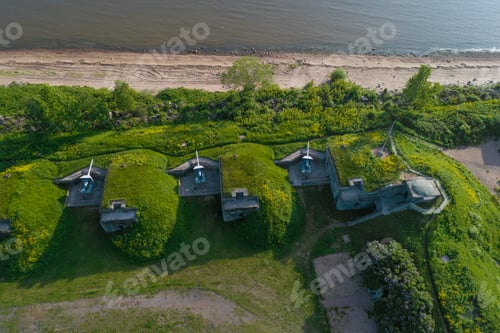 Preview: Over The Demidov Artillery Battery On A Summer Day (Aerial Photography). Kronstadt, Russia