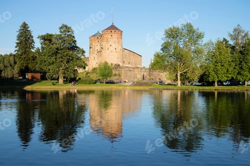 Preview: View Of Olavinlinn'S Fortress On The Saimaa Lake In The August Evening. Savonlinna, Finland