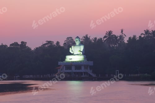 Preview: View Of The Sculpture Of A Seated Buddha In The Buddhist Temple Udakotuwa Temple In The Early