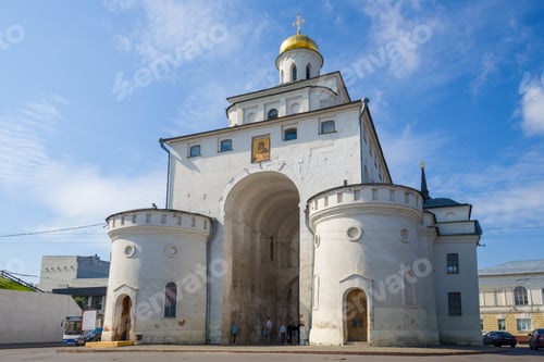 Preview: Golden Gate Close-Up On A Sunny Summer Day. Vladimir, Golden Ring Of Russia