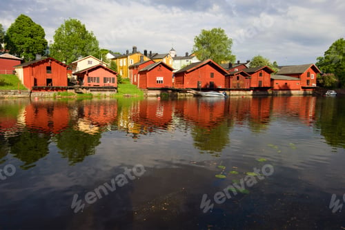 Preview: City Old Embankment On A June Sunny Evening. Porvoo, Finland