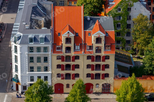 Preview: Aerial View Of The City From The Bell Tower Of The Church Of Christ The Savior. Copenhagen. Sweden.