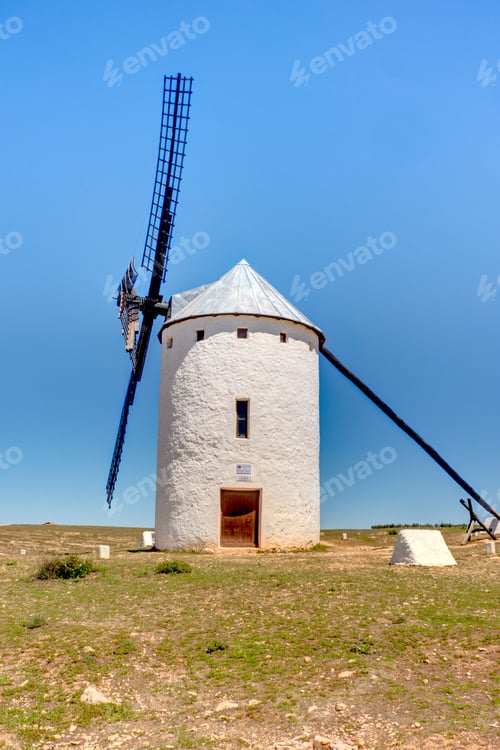 Preview: Campo De Criptana, Picturesque Village With Windmills In Spain, Hdr Image