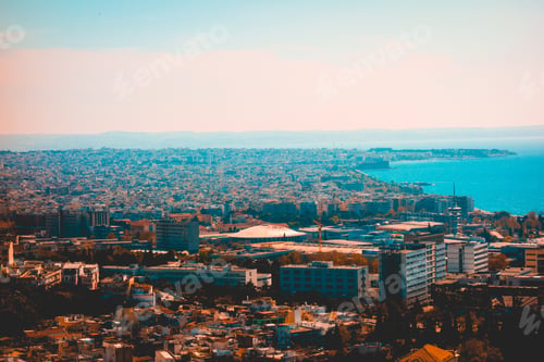 Preview: Detailed View Of Thessaloniki From The Mountain View