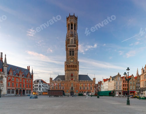 Preview: Brugge. Market Square At Dawn.