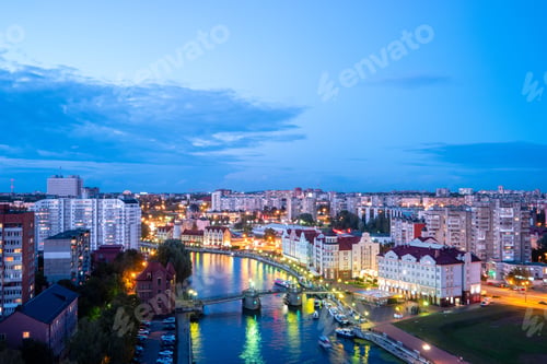 Preview: In The Evening, The Lights Of The City Of Kaliningrad Are Lit. Russia