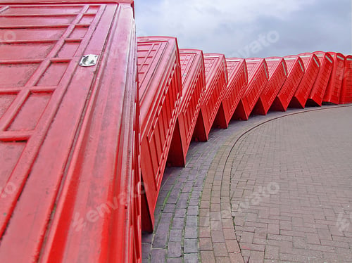 Preview: Classic British Red Telephone Box In Group