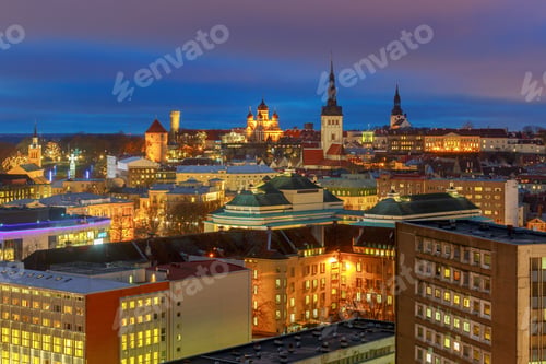 Preview: Aerial View Of The Night City.
