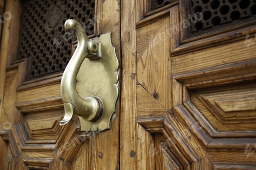 Preview: Aged Wooden Door Knob, Construction And Architecture