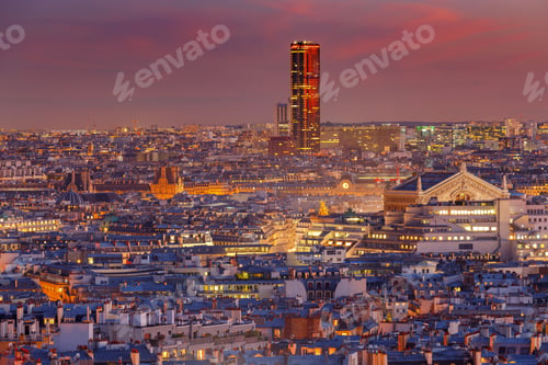 Preview: Paris. Aerial View Of The City At Sunset.