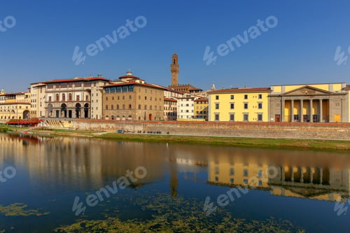 Preview: Florence. The City Embankment Along The Arno River.