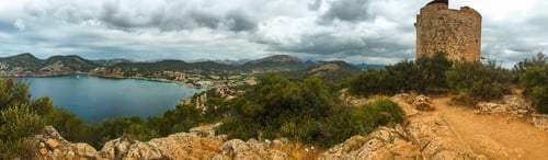 Preview: Panorama Of Landscape On Mallorca With Tower On The Right