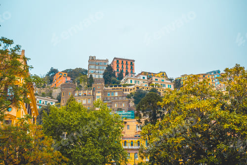 Preview: Beautiful Houses At Napoli Framed By Green Trees