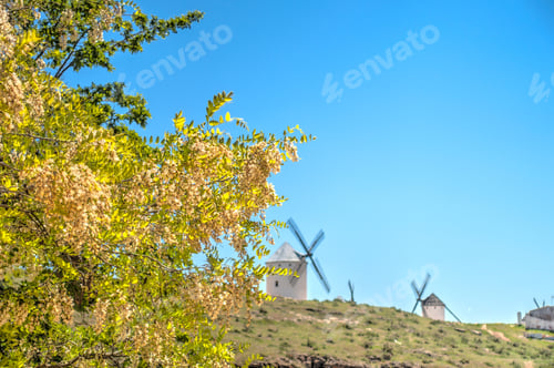 Preview: Campo De Criptana, Picturesque Village With Windmills In Spain, Hdr Image