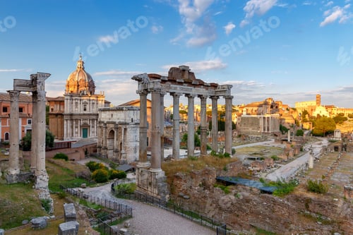 Preview: View Of The Roman Forum At Sunset. Rome. Italy.