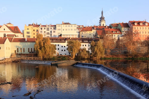 Preview: The Colorful Medieval Town Pisek With Gothic Deanery Church Above The River Otava