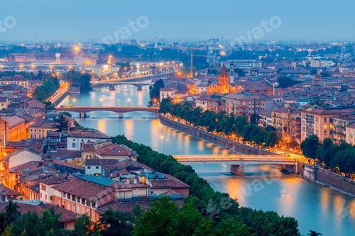 Preview: Verona. Aerial View Of The Sunset.