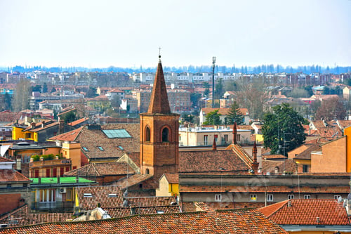 Preview: Panorama Of The Historic Center Seen From The Este Castle Ferrara Italy