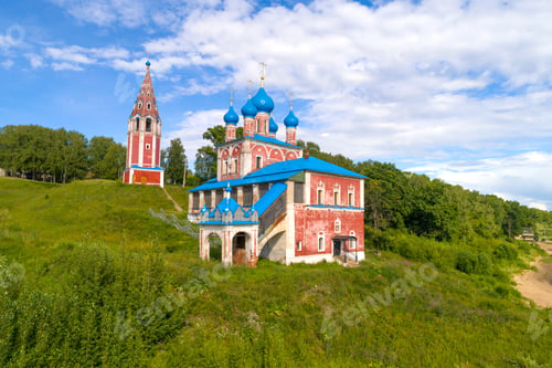 Preview: Ancient Church Of The Icon Of The Mother Of God Of Kazanskaya (Red Church) On A Sunny July Day