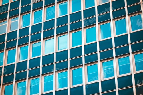 Preview: Blue Colored Facade Of Finance Building