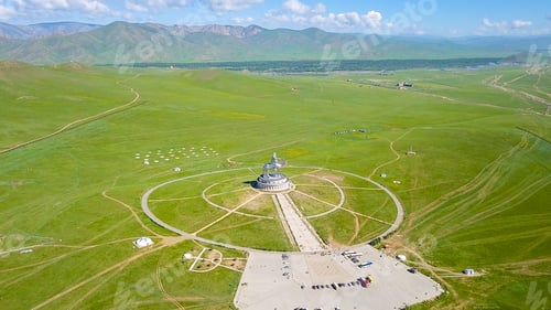 Preview: Equestrian Statue Of Genghis Khan In Sunny Weather. Mongolia, Ulaanbaatar, From Drone