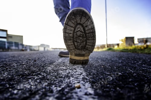 Preview: Shoe Sole Road Line, Kick And Walk, Active Person