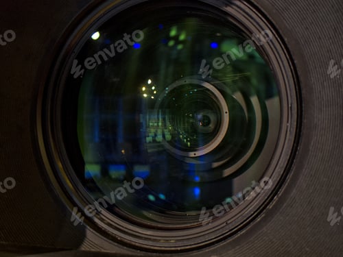 Preview: Professional Digital Video Camera. Camera Lens Close-Up. Buttons And Camera Control Toggle Switch
