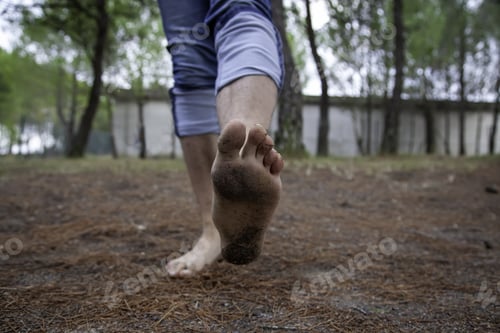 Preview: Dirty Feet In Forest, Homeless And Destitute Person, Infection