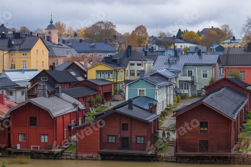 Preview: Urban Development Of Old Porvoo On A Cloudy October Day. Finland