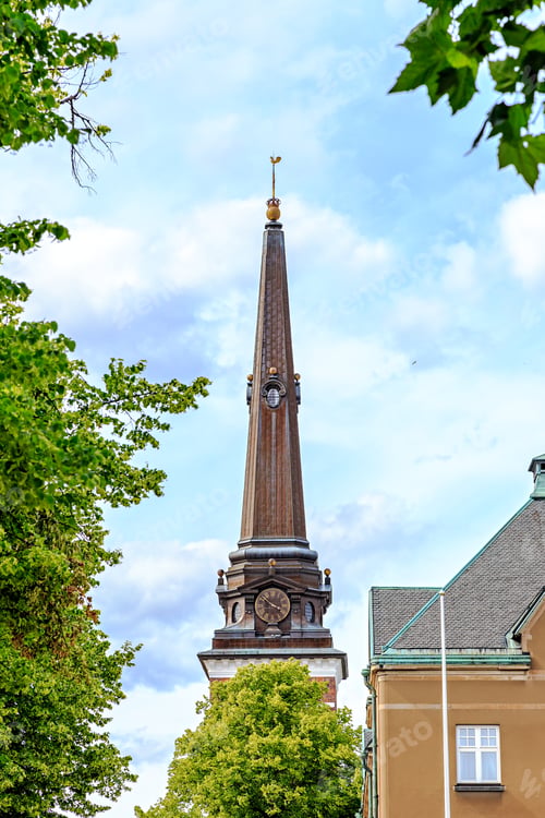Preview: Vasteras, Sweden. Building Vasteras Cathedral, Clock Tower