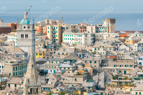 Preview: Aerial View Of Genoa On The Hill.