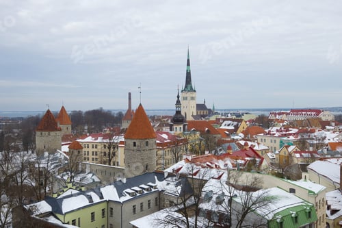 Preview: Winter Landscape Of The Old Tallinn. Estonia