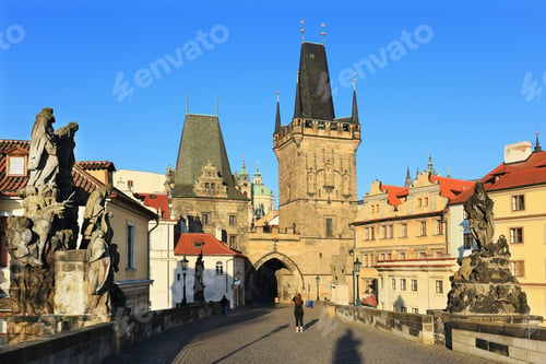 Preview: View On The Prague St. Nicholas' Cathedral With Tower Bridge, Czech Republic